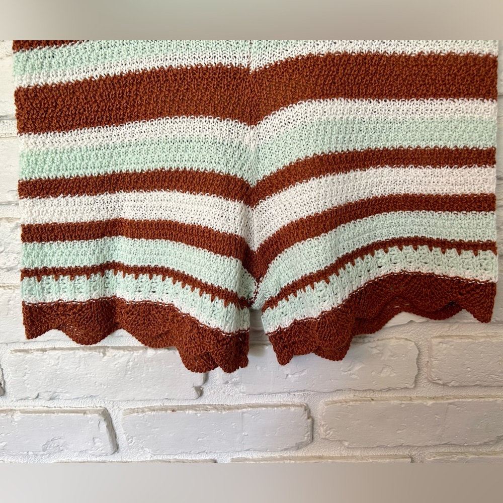 No‎ Comment High Waist Striped Crochet Knit Shorts Size Small - Picture 3 of 6